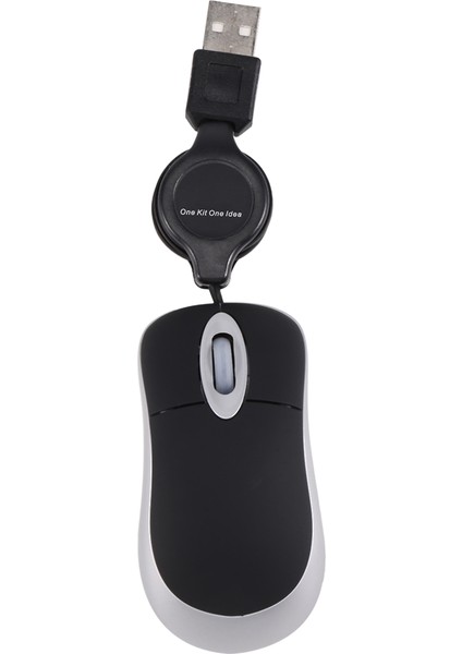 Mini USB Kablolu Fare Geri Çekilebilir Kablo Küçük Fare 1600 Dpı Optik Kompakt Seyahat Fareleri Windows 98 2000 Xp Vista ve (Siyah) (Yurt Dışından) modelleri
