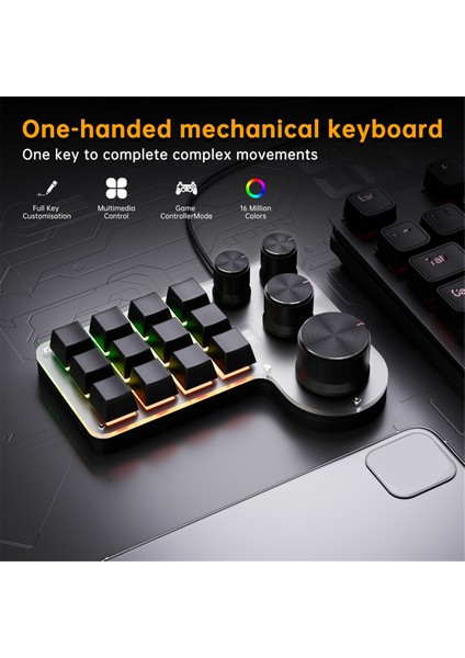 Özel Makro Klavye 12 Tuş 4 Düğme Mini USB Mekanik Klavye Programlama Makro Oyun Tuş Takımı Beyaz (Yurt Dışından) modelleri