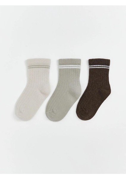 Erkek Bebek Soket Çorap 3'lü (W5)