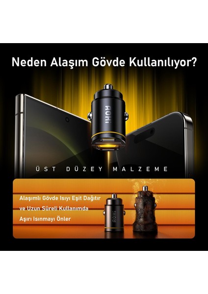 Superauto Araç Içi Şarjı, 2 Portlu Pd 65W Type-C To Type-C, Usb, Hızlı Şarj Çakmaklık Adaptörü, fiyatları