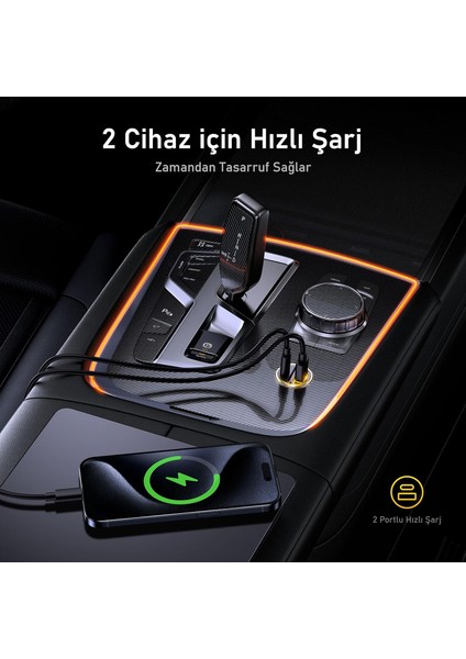 Superauto Araç Içi Şarjı, 2 Portlu Pd 65W Type-C To Type-C, Usb, Hızlı Şarj Çakmaklık Adaptörü, modelleri