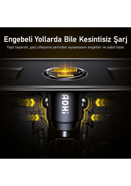 Superauto Araç Içi Şarjı, 2 Portlu Pd 65W Type-C To Type-C, Usb, Hızlı Şarj Çakmaklık Adaptörü, indirimleri