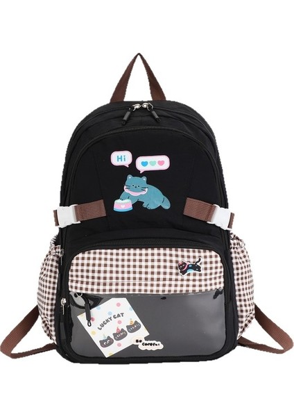 Yeni Büyük Kapasiteli Ortaokul ve Lise Öğrenci Okul Çantası Karikatür Sevimli Öğrenci (Yurt Dışından)