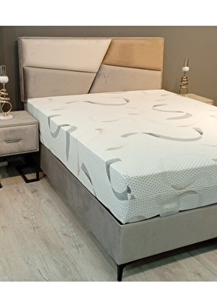 Yatak Pedi ve Şiltesi Çift Kişilik 22 cm Yükseklikle Örme Kumaş Yapı