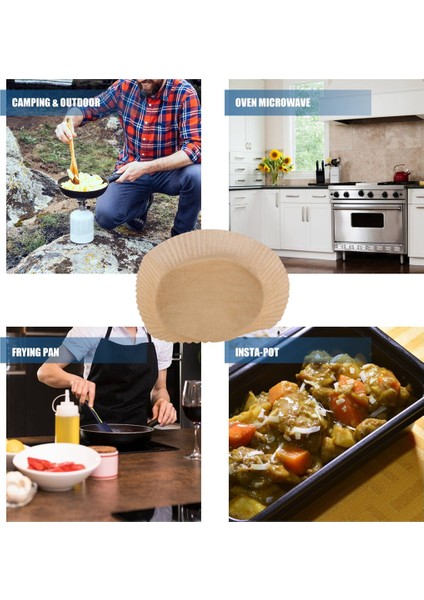 50 Adet Air Fryer Parchment Kağıt Kaplamaları Yapışmaz Tek Kullanımlık Kaplamalar Sepet Deliksiz Yuvarlak Parchment Kağıdı (Kahverengi) (Yurt Dışından) indirimleri