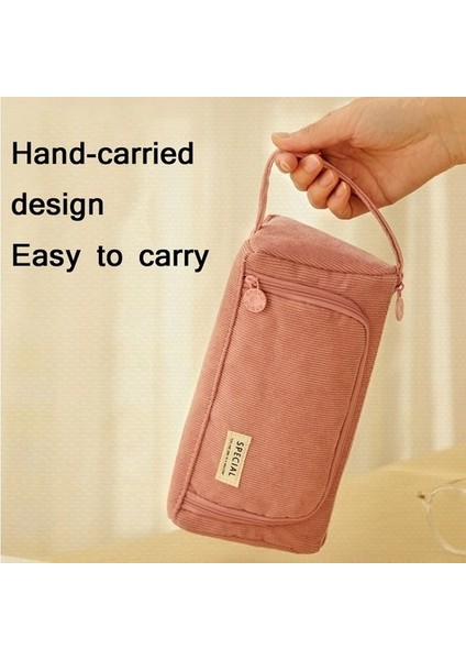 Angoo Öğrenciler Için Büyük Kapasiteli Kadife Kırtasiye Çantası - Pembe (Yurt Dışından) fırsatları