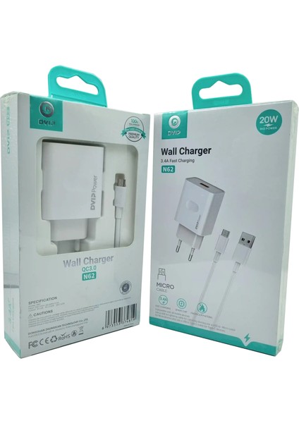 Qc3.0 Micro USB Şarj Aleti Dvıp N62