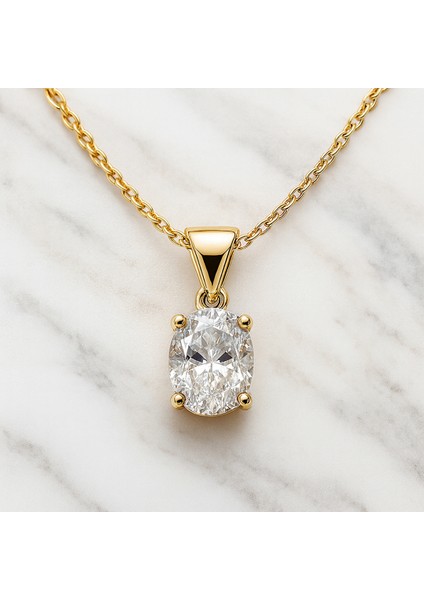 14 Ayar Altın Tektaşlı Zincir Kolye indirimleri