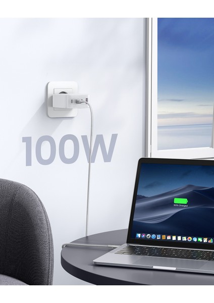 Nexode Gan x 100W Hızlı Şarj Cihazı 4 Portlu Pd Qc 3xusb-C, 1xusb-A, Beyaz, 15337 indirimleri