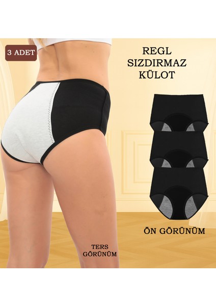 3'lü Comfortflow Ultimate Regl Külodu Süper Emici, Günlük Gece Boyunca Heryaşa Uygun Sızdırmaz Külot
