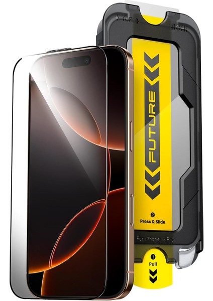 Iphone 16 Pro Için 9h+ Cam Ekran Koruyucu, Askeri Sınıf Kırılmaz Iphone Hd Temperli Cam ve Tozs