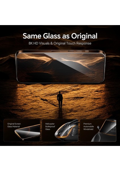 Iphone 16 Pro Için 9h+ Cam Ekran Koruyucu, Askeri Sınıf Kırılmaz Iphone Hd Temperli Cam ve Tozs modelleri