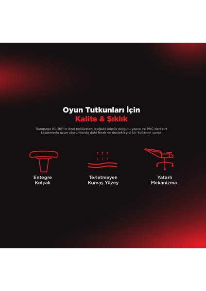 STYLES KL-R61 Kırmızı/Siyah Oyuncu Koltuğu fiyatları