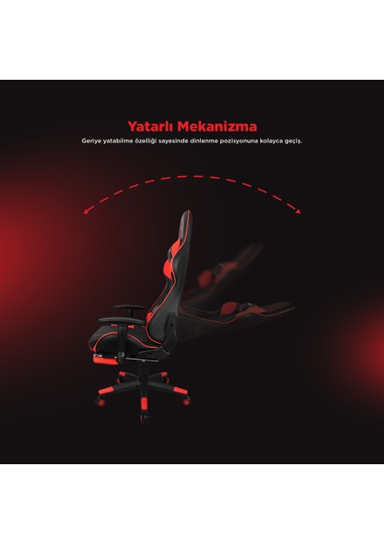 STYLES KL-R61 Kırmızı/Siyah Oyuncu Koltuğu modelleri