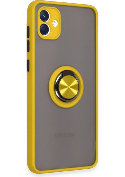 Samsung Galaxy A04 Kılıf Montreal Yüzüklü Silikon Kapak - Sarı - A9620-6034 fiyatları