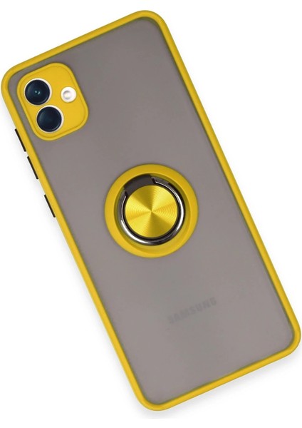 Samsung Galaxy A04 Kılıf Montreal Yüzüklü Silikon Kapak - Sarı - A9620-6034 modelleri