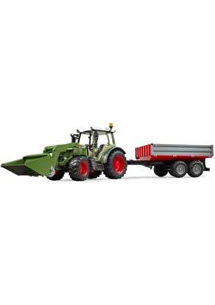 Fendt Vario 211 Kepçeli Traktör ve Römork Oyuncak Araba 55x13x16 cm ABS Malzeme