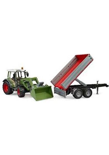 Fendt Vario 211 Kepçeli Traktör ve Römork Oyuncak Araba 55x13x16 cm ABS Malzeme