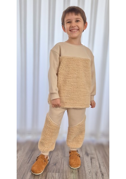 Kuzu Kumaş Çocuk Teddy Eşofman Takımı