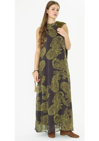 Paisley Baskılı Şifon Elbise modelleri