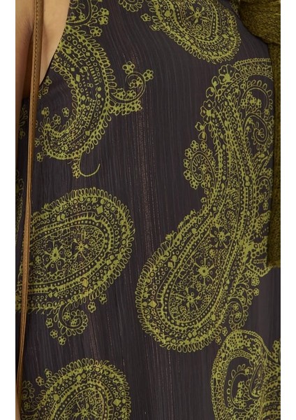 Paisley Baskılı Şifon Elbise fırsatları