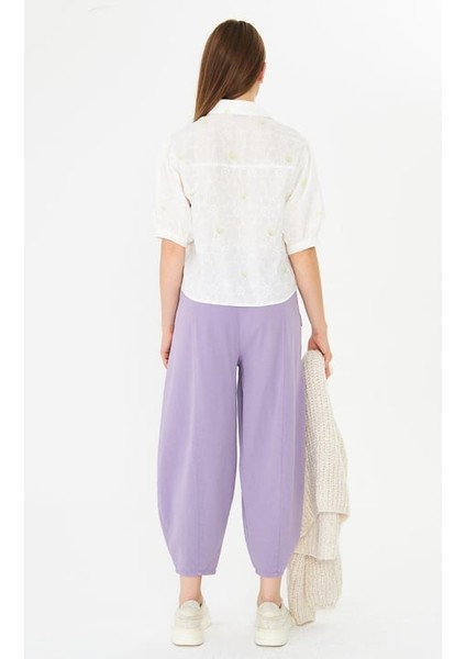 Kısa Karpuz Kollu Gömlek Beyaz Baskılı fırsatları