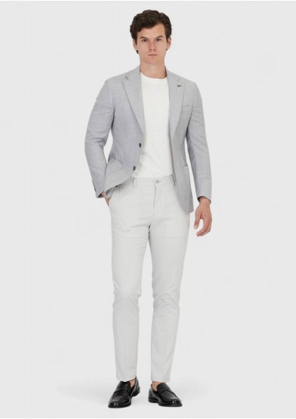 Açık Gri Düz Zeroweight Slim Fit %100 Yün Ceket fiyatları