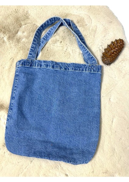 Kadın Denim Cepli El ve Omuz Çantası Koyu Mavi fiyatları