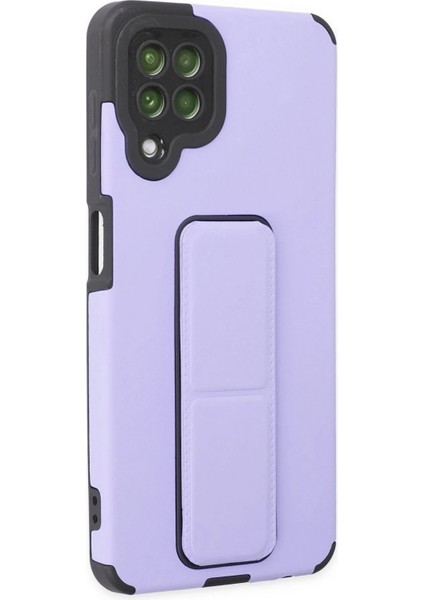 Samsung Galaxy A22 Kılıf Mega Standlı Silikon - Lila - A8373-7499 fiyatları