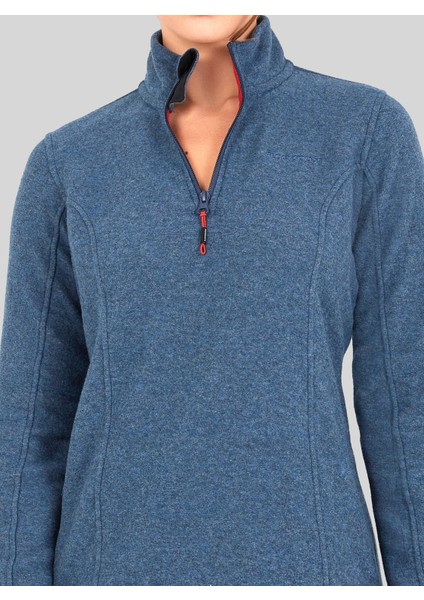 Kadın Fermuarlı Polar Sweatshirt 50465 - Mavi fiyatları