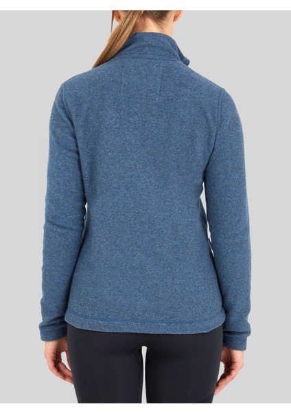 Kadın Fermuarlı Polar Sweatshirt 50465 - Mavi modelleri