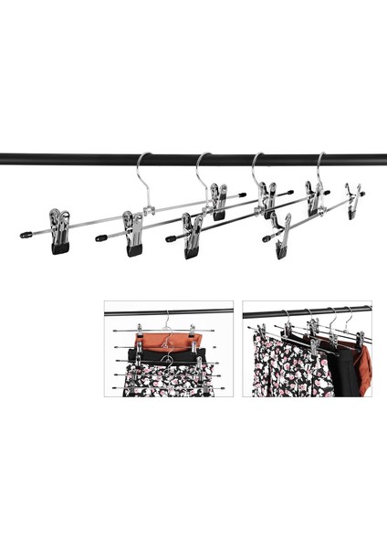 Metalden Yapılmış Pantolon Askısı, 31 cm Elbise Askısı, Kaymaz, Pantolon, Etek ve Çoraplar modelleri