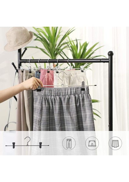 Metalden Yapılmış Pantolon Askısı, 31 cm Elbise Askısı, Kaymaz, Pantolon, Etek ve Çoraplar fırsatları