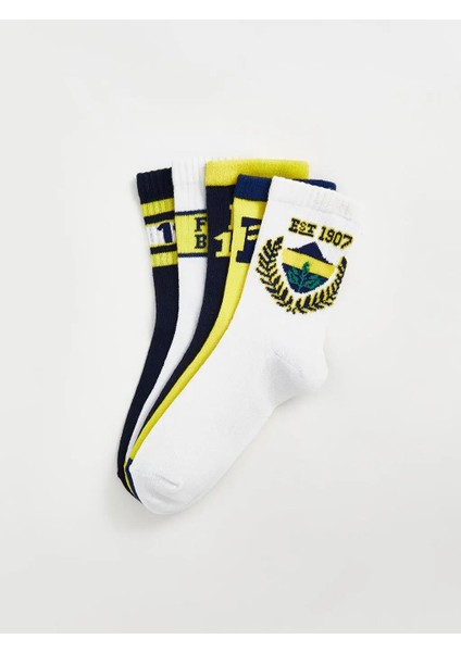 Fenerbahçe Desenli Erkek Çocuk Soket Çorap 5'li (W5) modelleri