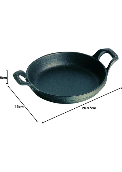 1301623 Istiflenebilir Fırın Tenceresi, Yuvarlak 16 Cm, 0,4 L, Pişirme Kabı Içinde Mat Siyah E indirimleri