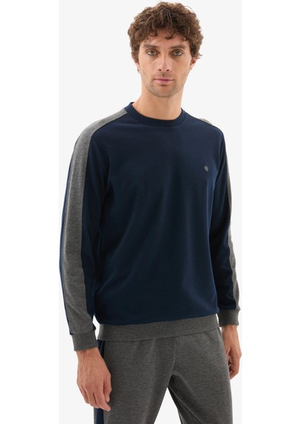 Erkek Lacivert Pijama Takımı – Uzun Kollu, Yuvarlak Yaka, Lastikli Paça C2T0N804 fiyatları