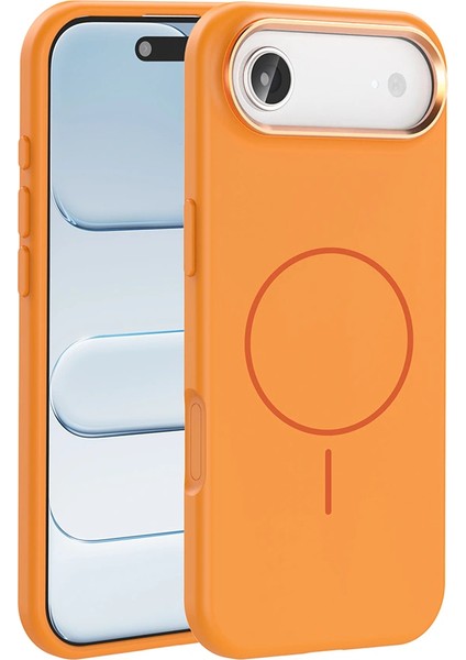 Apple Iphone 17 Air Kılıf M-Safe Şarj Özellikli Metal Kamera Çerçeveli Lopard Edi Silikon Kapak