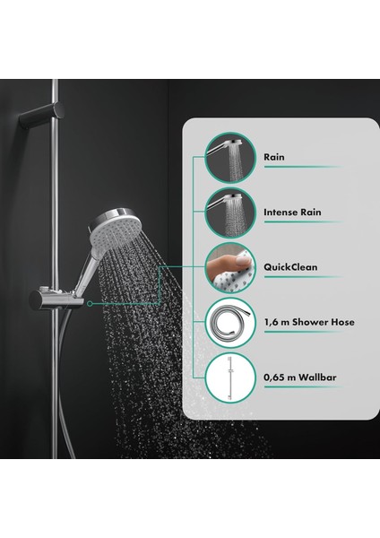 Crometta Duş Seti Vario, 65 cm Duş Barı 26532400 fiyatları