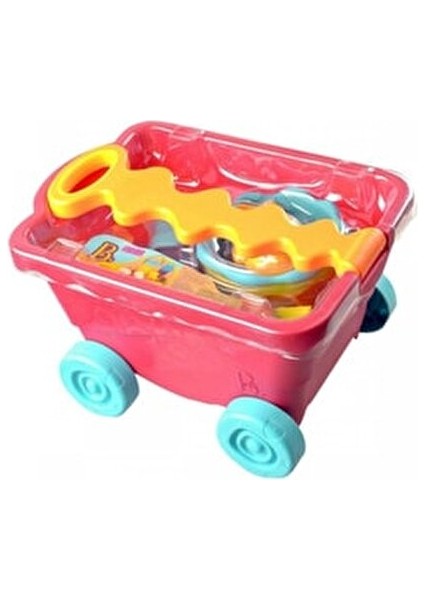 Kırmızı Plaj Vagonu 11 Parça Eğlenceli Oyun Seti 35x23x20 cm 3 Yaş ve Üzeri İçin