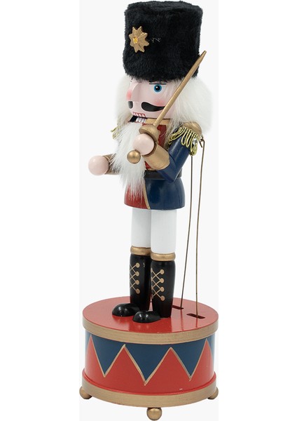 Kurmalı Müzikli Kırmızı/lacivert Nutcracker 30CM fiyatları