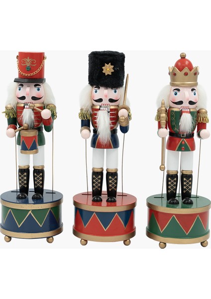 Kurmalı Müzikli Kırmızı/lacivert Nutcracker 30CM fırsatları
