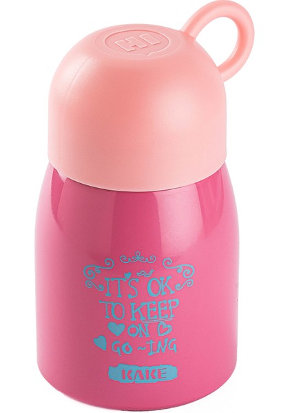 Kake Pembe Paslanmaz Çelik Tutacaklı Termos 300ML