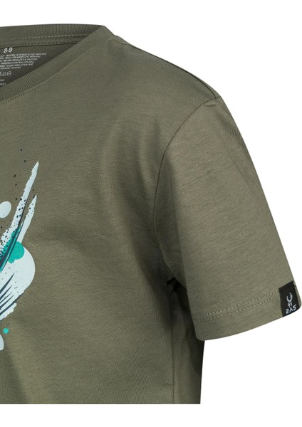 Aja Çocuk Baskılı T-Shirt Haki 216