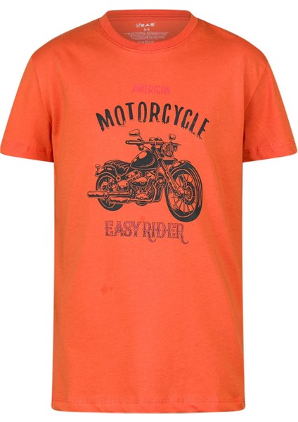 Aja Çocuk Baskılı T-Shirt Turuncu 212