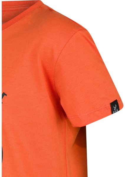 Aja Çocuk Baskılı T-Shirt Turuncu 212