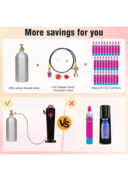 Terra Duo Art Gaia Aqua Fizz Serisi (60 Inç) Için Soda Makinesi Co2 Adaptörü Hızlı Bağlantı Adaptörü Hortumu CGA320 Vanası Için (Yurt Dışından) modelleri