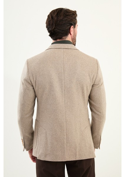 Düz Slim Fit Torba Cepli Mendil Detaylı Yün Erkek Ceket indirimleri