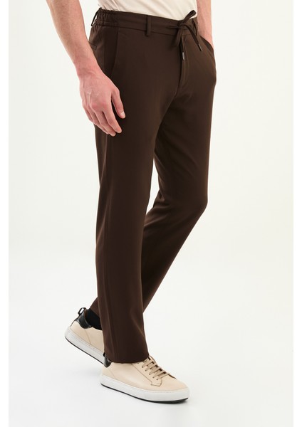 Düz Slim Fit Ipli Beli Lastikli Erkek Pantolon modelleri