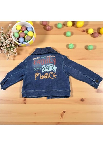 Yakası Kürklü Kot Mont - Mavi - 4 Yaş Mavi fiyatları