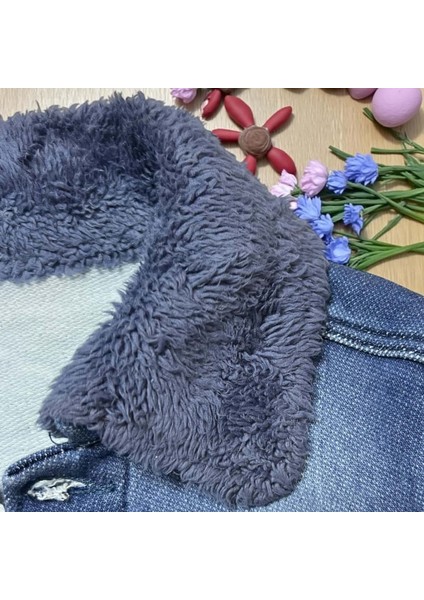 Yakası Kürklü Kot Mont - Mavi - 4 Yaş Mavi modelleri